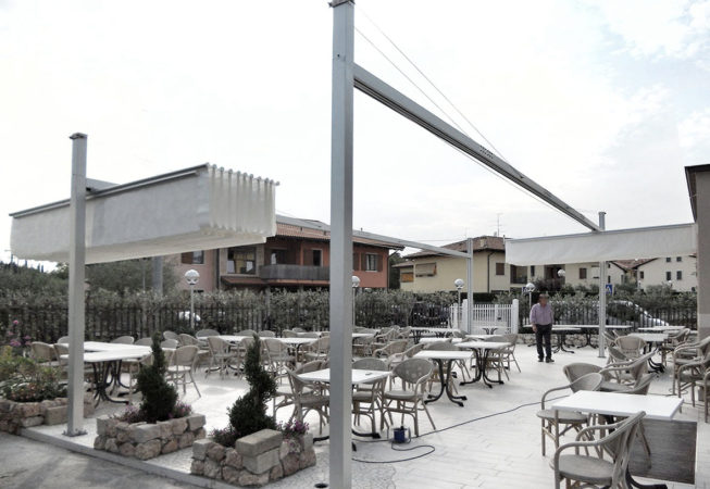 ombrellone pergola 100mq richiudibile retrattile pacchetto