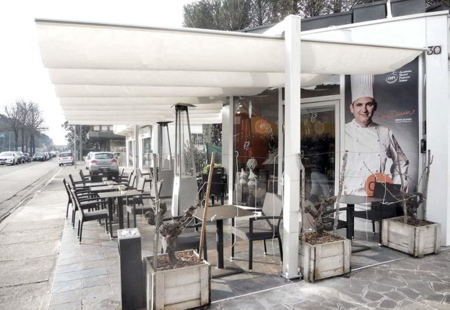 ombrellone pergola pasticceria su misura artigianale