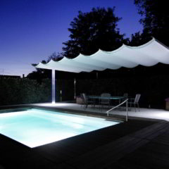 ombrellone pergola piscina giardino policarbonato led